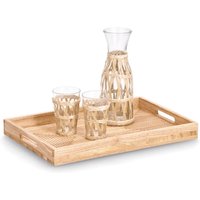 Zeller Present Servierplatte "Stripes" Gummibaumholz FSC zertifiziert von Zeller Present