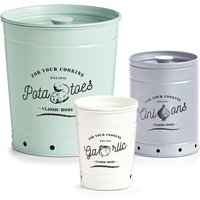 Zeller Present Vorratsdose "Knoblauch, Zwiebel, Kartoffel" Set, 3 Stk. tlg. von Zeller Present