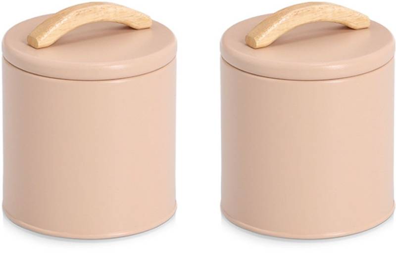 Zeller Present Vorratsdose m. Gummibaumgriff, 2-tlg., Holz, Metall, (Set, 2-tlg), pflegeleicht, 1400 ml von Zeller Present