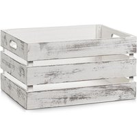Aufbewahrungsbox, Holz VINTAGE WHITE , 39 x 29 x 21 cm, ZELLER von Zeller