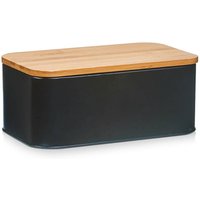 Brotkasten aus Metall mit Bambusdeckel, 31 x 18 x 12,5 cm Brotkasten aus Metall mit Bambusdeckel, 31 x 18 x 12,5 cm von Zeller