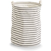 Praktischer Wäschekorb, faltbar, zwei Tragegriffe, 100% Baumwolle, weiß mit grauen Querstreifen, Marke Zeller Praktischer Wäschekorb, faltbar, zwei Tragegriffe, 100% Baumwolle, weiß mit grauen Querstreifen, Marke Zeller von Zeller
