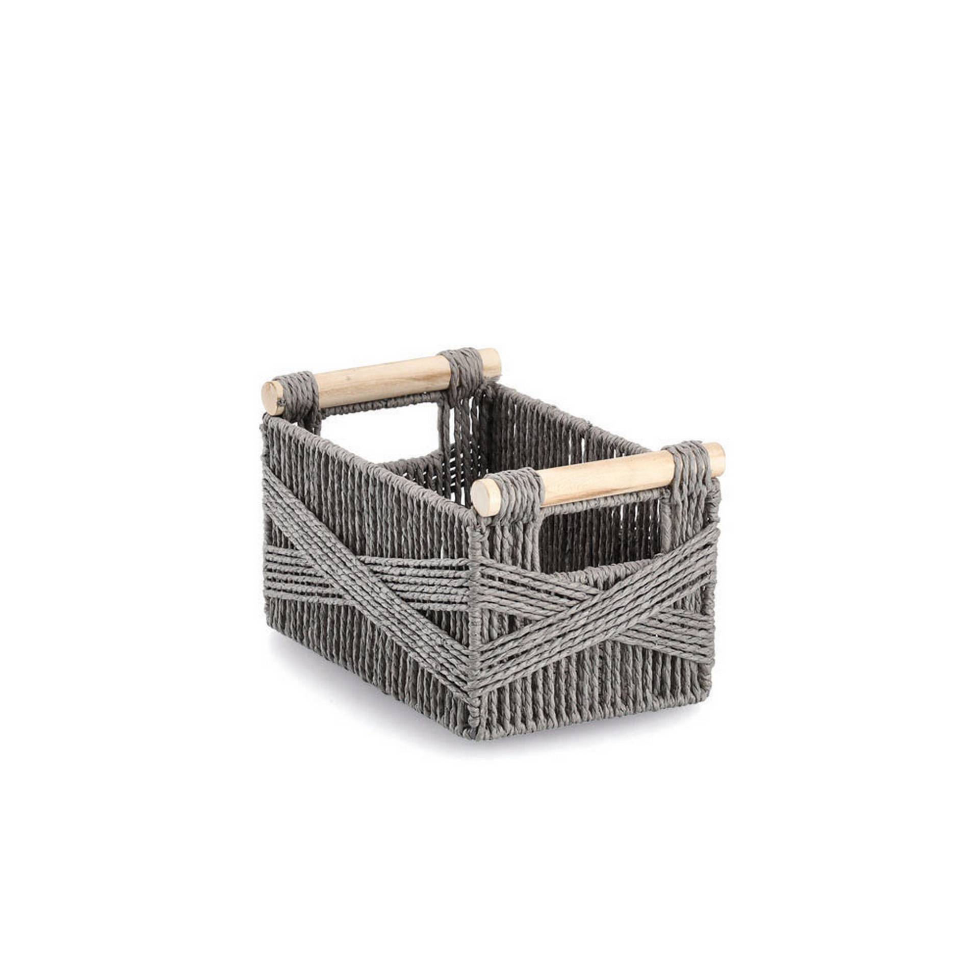 Zeller Aufbewahrungskorb Papiergeflecht/Holz grau 29 x 16 x 17 cm Zeller Aufbewahrungskorb Papiergeflecht/Holz grau 29 x 16 x 17 cm von Zeller