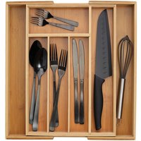 Zeller Besteckkasten ausziehbar natur Bambus B/H/L: ca. 29x5x33,5 cm von Zeller