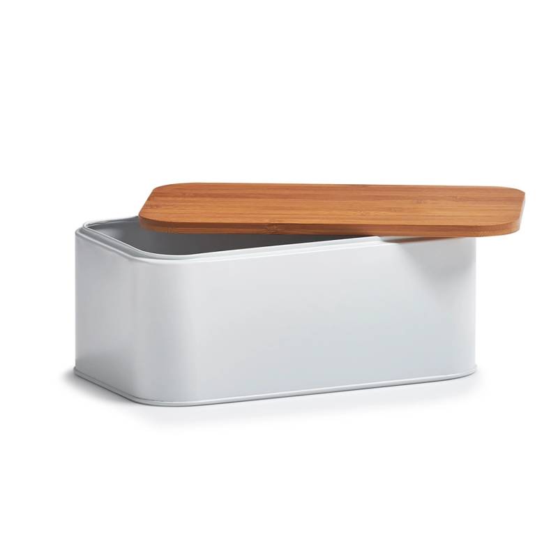 Zeller Brotkasten Metall mit Bambusdeckel 30,5 cm x 18 cm x 12,5 cm Matt Weiß Zeller Brotkasten Metall mit Bambusdeckel 30,5 cm x 18 cm x 12,5 cm Matt Weiß von Zeller