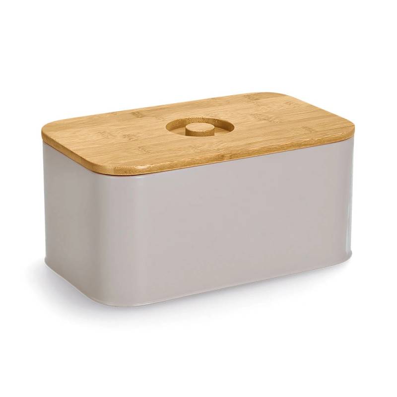 Zeller Brotkasten Metall mit Bambusdeckel 30 cm x 18 cm x 14 cm Beige Zeller Brotkasten Metall mit Bambusdeckel 30 cm x 18 cm x 14 cm Beige von Zeller