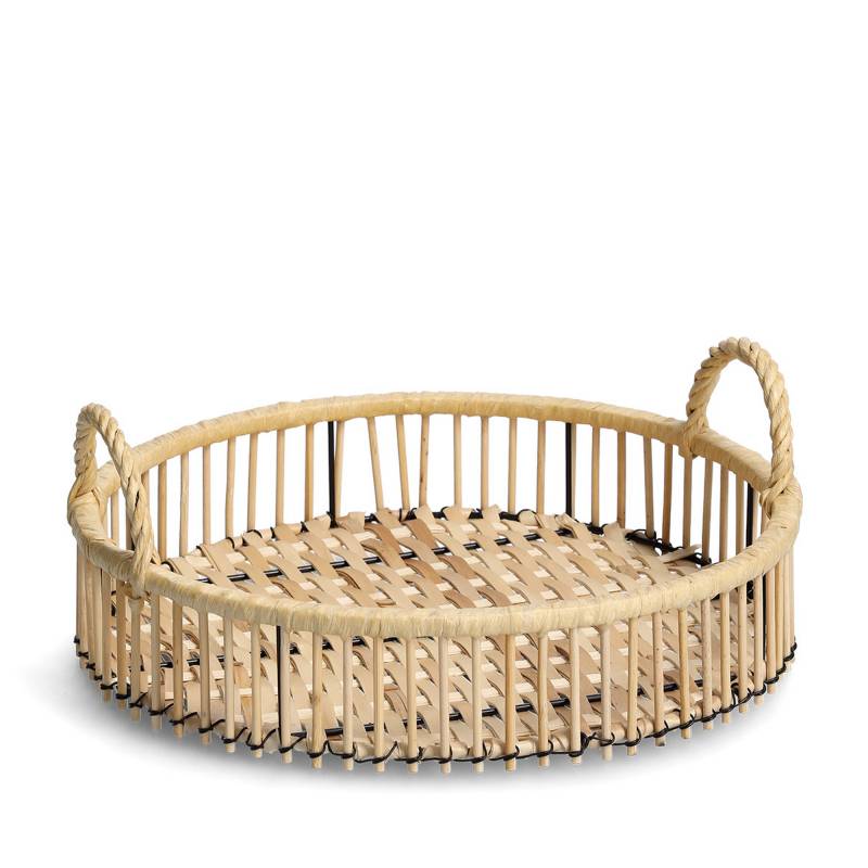 Zeller Dekotablett 'Rattan' Metall/Rattan Ø 32 cm von Zeller