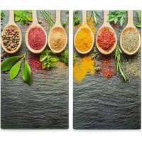 Zeller - Herdblende-/Abdeckplatte, Küchenplatten, gehärtetes Glas, 2 Stück hitzebeständig von Zeller
