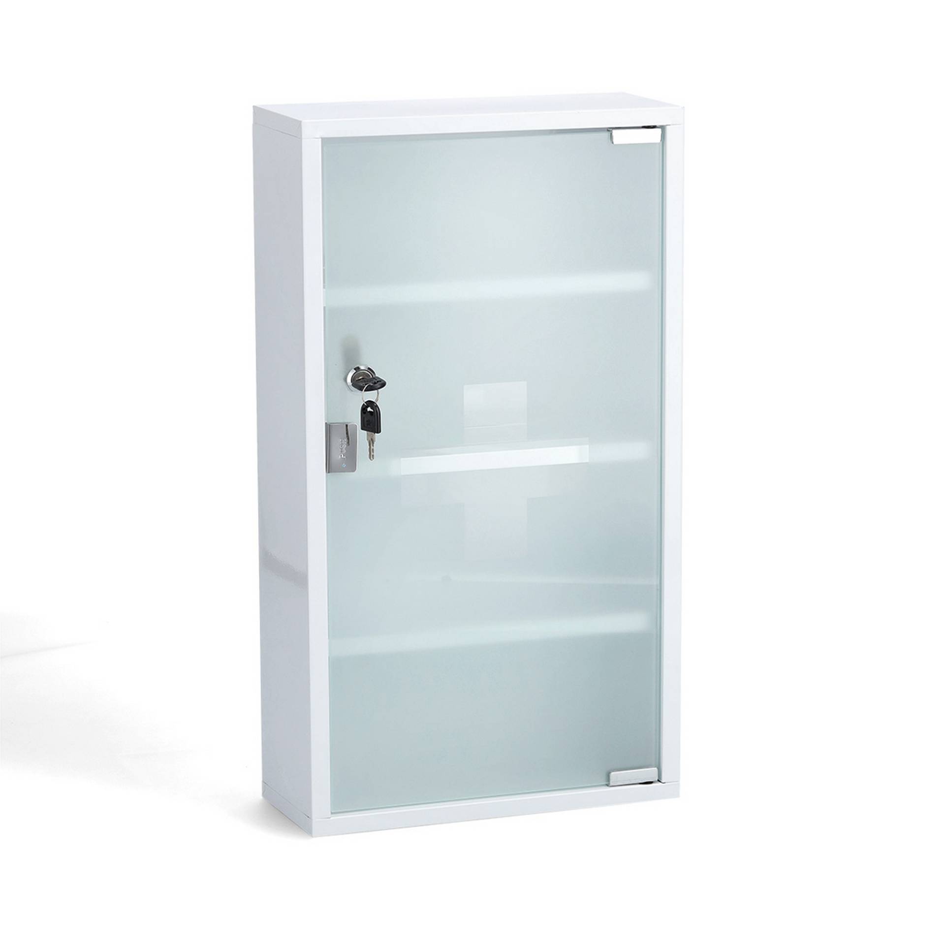 Zeller Medizinschrank weiß Metall/Glas 30 x 60 x 12 cm von Zeller