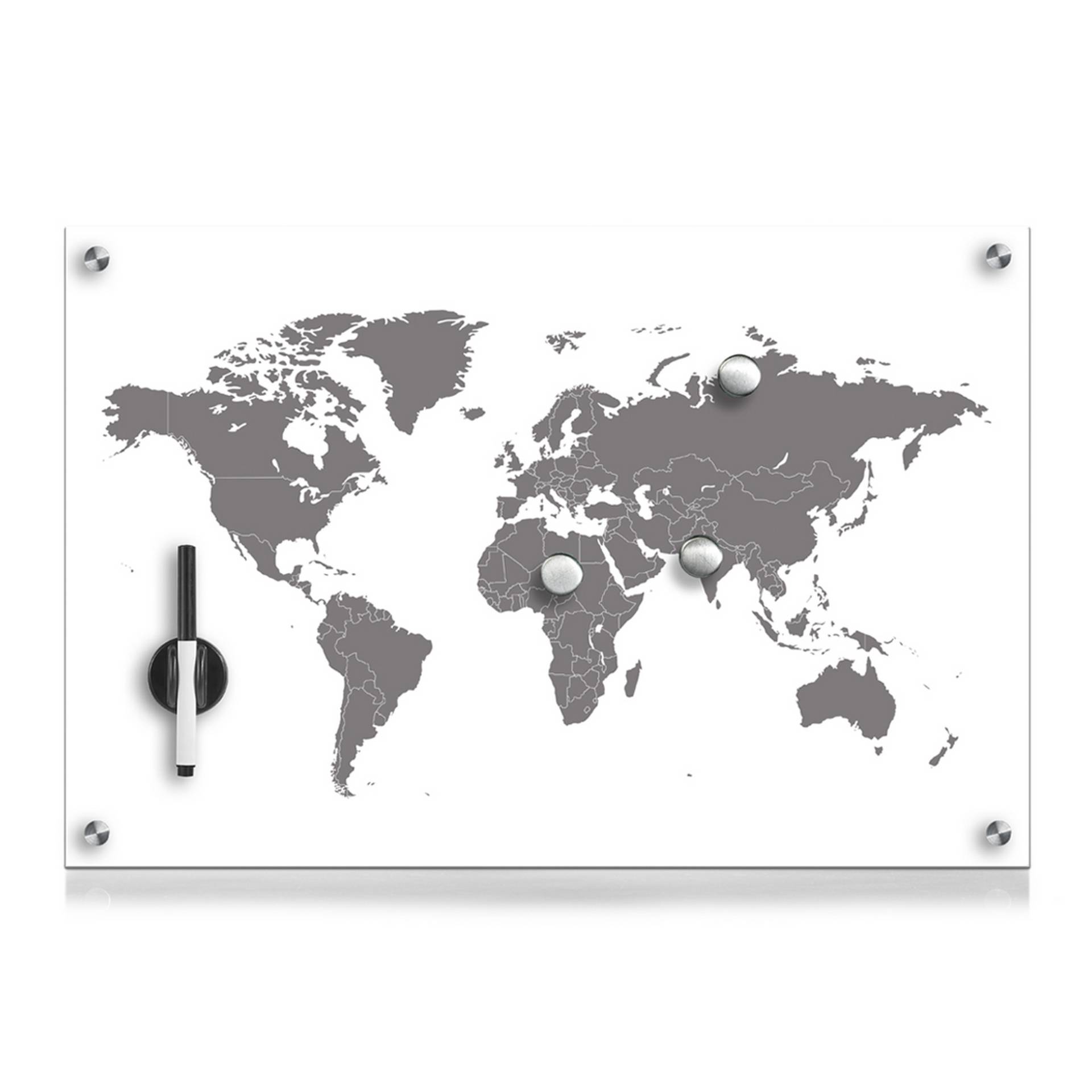 Zeller Memoboard 'Worldmap' 60 x 40 x 1,9 cm von Zeller