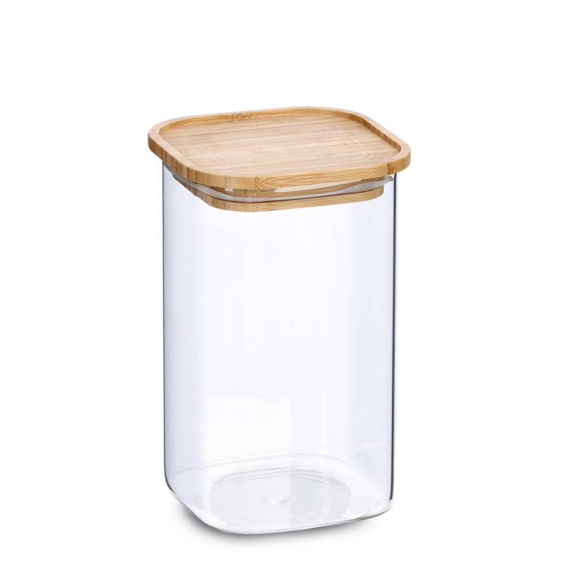Zeller Vorratsglas transparent 1,3 l mit Bambusdeckel von Zeller