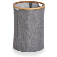 Zeller - Wäschesammler mit Bambus-Gestell, 50 l, grau von Zeller