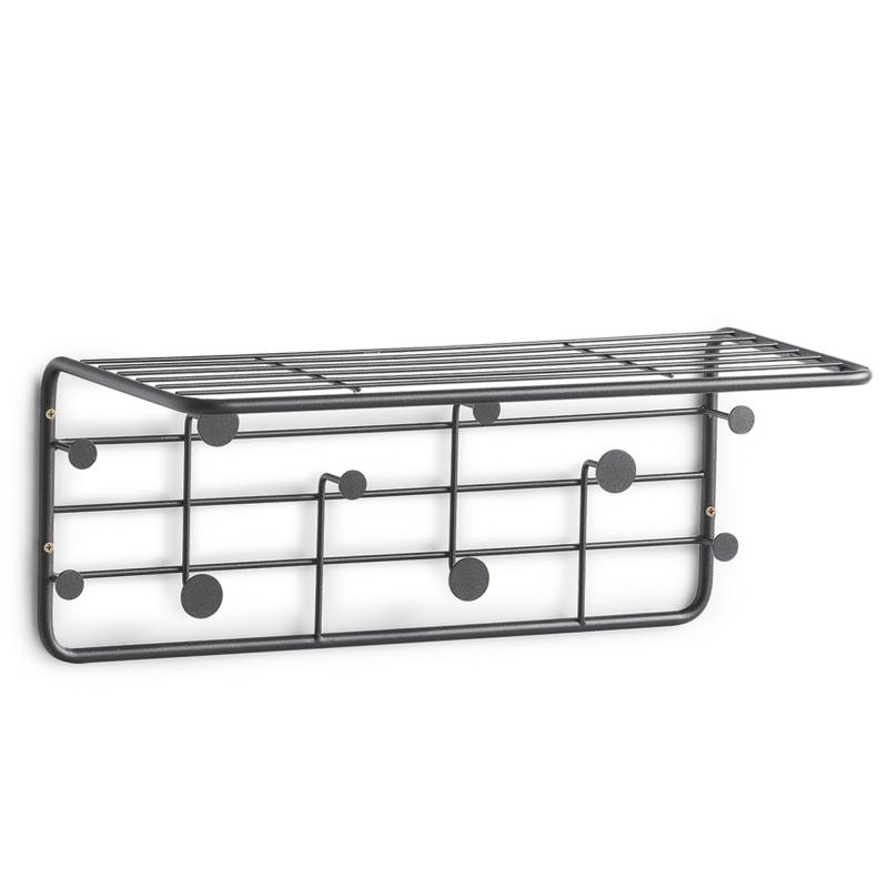 Zeller Wandgarderobe Metall schwarz 51 x 21 x 24 cm von Zeller