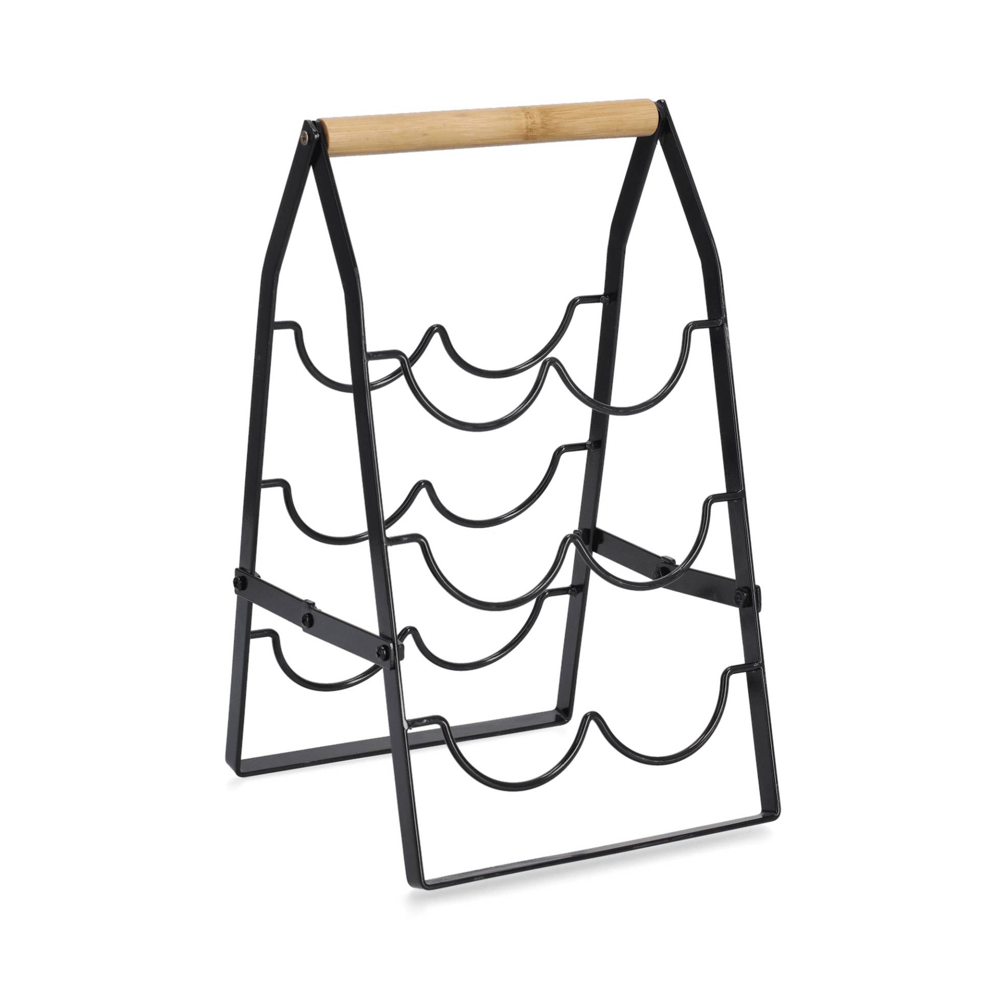 Zeller Weinregal für 6 Flaschen Metall/Bambus schwarz 22 x 37,5 x 22 cm Zeller Weinregal für 6 Flaschen Metall/Bambus schwarz 22 x 37,5 x 22 cm von Zeller