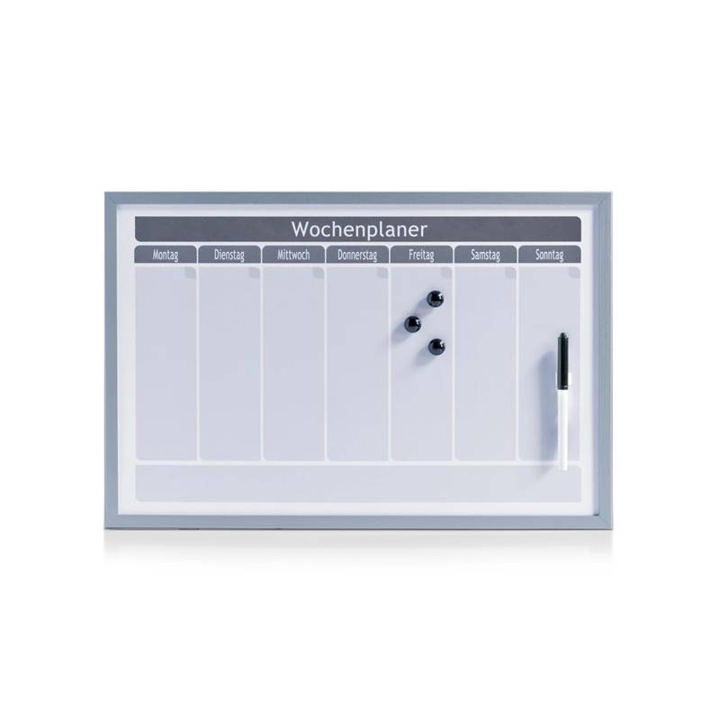 Zeller Wochenplaner Magnetisch Metall/MDF 59 cm x 39,5 cm x 1,5 cm Alugrau von Zeller