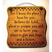 Inspirierende Holzbilder For I Know The Plan - Vintage Wire Decor von ZellnerPrimitives