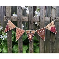 Primitive Herbst Banner/5 "' X 7 Jeder Wimpel Fünf Aneinander Gereihte Holzwimpel Vintage Grafiken von ZellnerPrimitives
