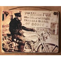 Vintage Harley Davidson Holzbild-Plakette | 6 "' X 8 "' von ZellnerPrimitives