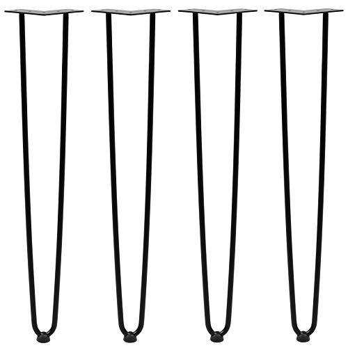 Zelsius 4er Set Hairpin Legs 71cm I Tischbeine I Haarnadelbeine I Hairpins für Do-It-Yourself Esstisch und Arbeitstisch (Schwarz) von Zelsius