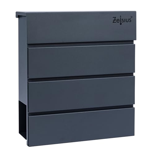 Zelsius Briefkasten Straight mit Zeitungsfach | integrierter Soft-Close-Effekt | Postbox in RAL7016 Anthrazit mit Holzoptik | Wand- oder Ständermontage | Briefbox, Wandbriefkasten, Postkasten, Mailbox Zelsius Briefkasten Straight mit Zeitungsfach | integrierter Soft-Close-Effekt | Postbox in RAL7016 Anthrazit mit Holzoptik | Wand- oder Ständermontage | Briefbox, Wandbriefkasten, Postkasten, Mailbox von Zelsius