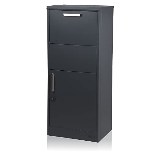 Zelsius Briefkasten mit Paketfach Jupiter | pulverbeschichteter Stahl mit Edelstahl Elementen | RAL7016 Anthrazit | integrierte Rückholsperre | Bodenmontage | Paketbriefkasten, Paketbox, Parcel Box Zelsius Briefkasten mit Paketfach Jupiter | pulverbeschichteter Stahl mit Edelstahl Elementen | RAL7016 Anthrazit | integrierte Rückholsperre | Bodenmontage | Paketbriefkasten, Paketbox, Parcel Box von Zelsius