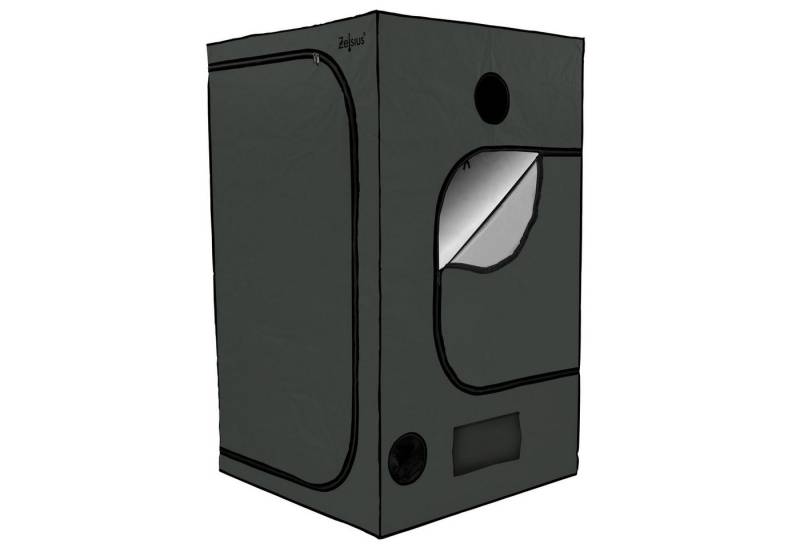 Zelsius Gewächshaus Grow Tent 120 x 120 x 200 cm grau/schwarz Pflanzenzucht Indoor von Zelsius