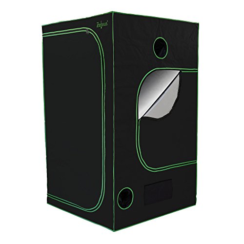 Zelsius Growzelt MyHomeGrow Grow Tent 140 x 140 x 200 cm | Indoor Growroom | schwarz grün | Growschrank Darkroom Pflanzenzelt Gewächshaus Zuchtzelt von Zelsius