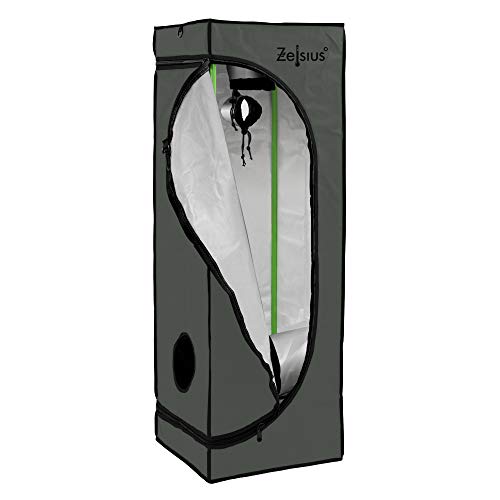 Zelsius Growzelt MyHomeGrow Grow Tent | Indoor Growroom | Growschrank Darkroom Pflanzenzelt Gewächshaus Zuchtzelt (80 x 80 x 180 cm, Grau) von Zelsius