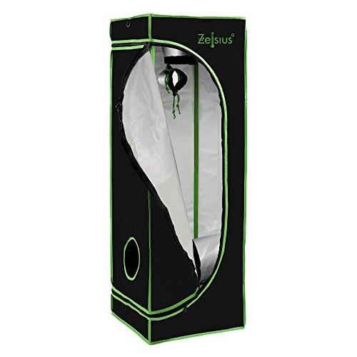 Zelsius Growzelt MyHomeGrow Grow Tent | Indoor Growroom | schwarz grün | Growschrank Darkroom Pflanzenzelt Gewächshaus Zuchtzelt (40 x 40 x 160 cm) von Zelsius