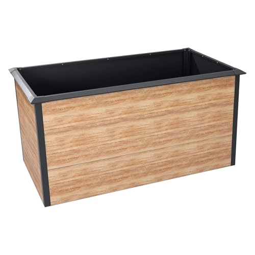 Zelsius Hochbeet für Garten, Terrasse oder Balkon Anthrazit RAL 7016 | 150 x 75 x 77 cm, Eiche Holzoptik | Gemüsebeet, Blumenbeet, Pflanzbeet, Pflanzkasten, Blumenkasten, Gartenbeet von Zelsius