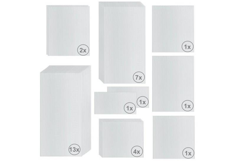 Zelsius Hohlkammerplatte Hohlkammerstegplatten Set 31-teilig, 4 mm Gewächshaus Ersatzpplatten, 6.00 mm, (Set), für die Zelsius Gewächshäuser Gw04 (Gw04plus und Gw04plus_Fnd) von Zelsius