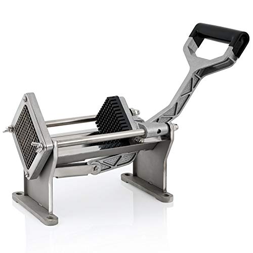 Mahlzeit Kartoffelschneider mit 4 Edelstahl Messer | 45 x 17 x 29,5 cm | Pommesschneider für Stifte oder Ecken | Gemüseschneider für Kartoffeln, Gemüse, Obst | Selbstgemachte Pommes Frites von Mahlzeit