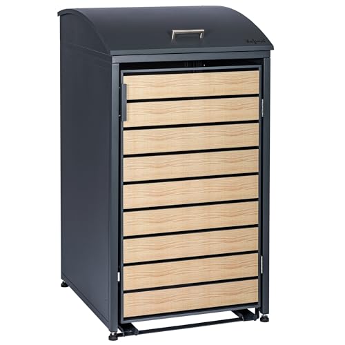 Zelsius Mülltonnenbox 1er Mülltonne mit abgerundetem Deckel | 120-240 Liter | Anthrazit RAL7016 | Tür in Holzoptik mit Erweiterungsmöglichkeiten | Mülltonnenhäusschen, Mülleimerboxen Zelsius Mülltonnenbox 1er Mülltonne mit abgerundetem Deckel | 120-240 Liter | Anthrazit RAL7016 | Tür in Holzoptik mit Erweiterungsmöglichkeiten | Mülltonnenhäusschen, Mülleimerboxen von Zelsius
