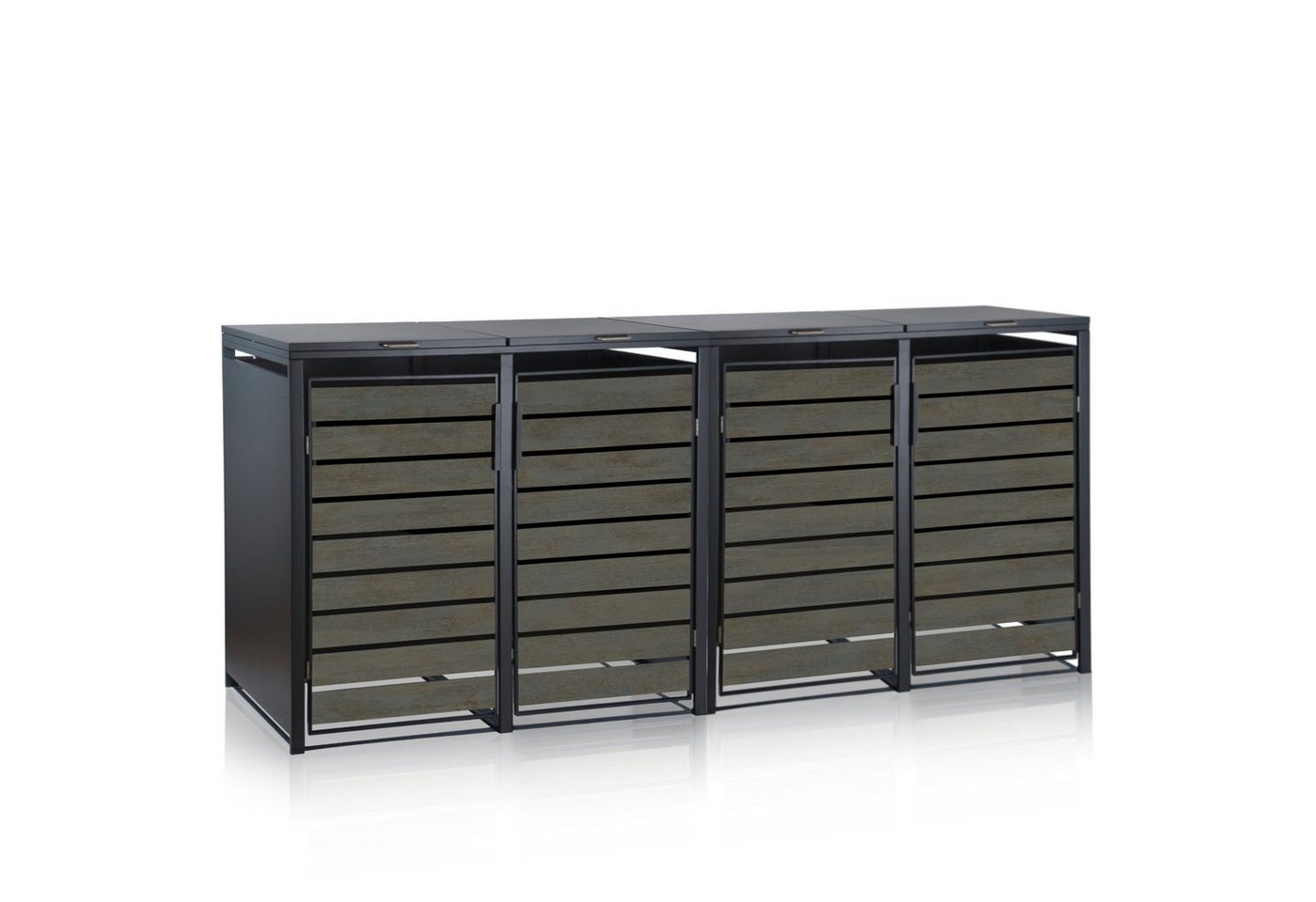 Zelsius Mülltonnenbox für 4 Mülltonnen, Anthrazit RAL7016, Tür in dunkelgrauer Holzoptik Zelsius Mülltonnenbox für 4 Mülltonnen, Anthrazit RAL7016, Tür in dunkelgrauer Holzoptik von Zelsius
