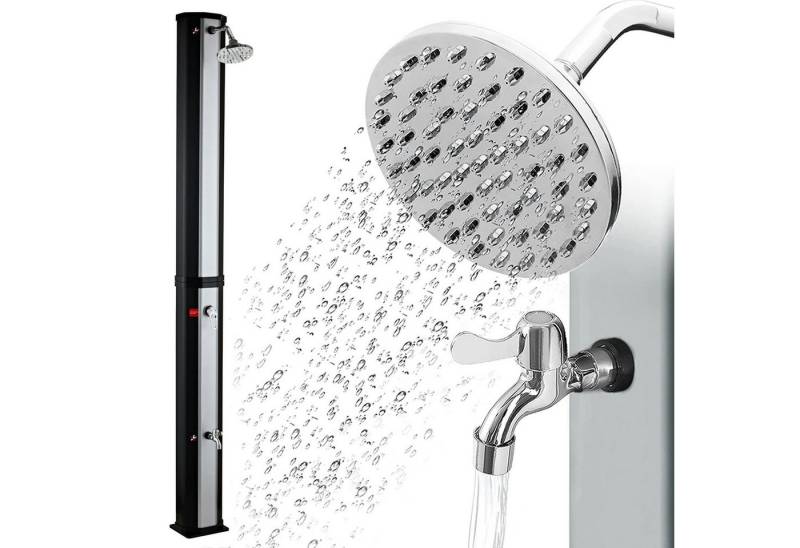 Zelsius Solardusche Taree, 60 Liter, Silber, Mit Wasserhahn und Fußdusche bis max. 60° von Zelsius