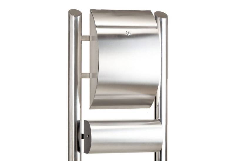 Zelsius Standbriefkasten Edelstahl Doppelrohr Standbriefkasten abschließbar, 48 x 138 cm von Zelsius