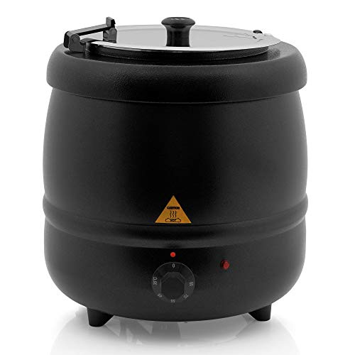 Mahlzeit Suppenkessel elektrisch 8 Liter | Suppentopf mit herausnehmbarem Edelstahl Einsatz und Deckel | bis 80°C | Warmhaltebehälter Essen, Suppenwärmer, Thekenkessel, Suppenwarmhaltebehälter von Mahlzeit