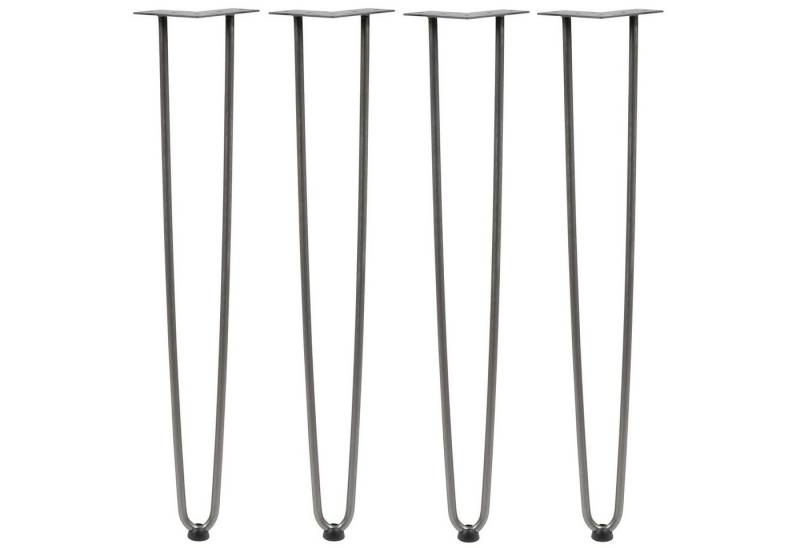 Zelsius Tischbein 4er Set Hairpin Legs, 71 cm, Rohstahl, 2 Streben Tischbeine von Zelsius