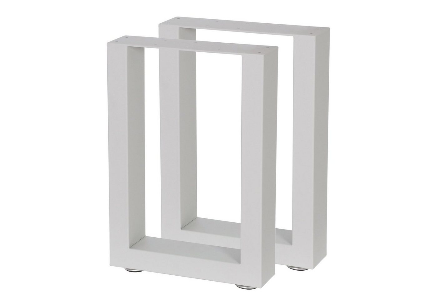 Zelsius Tischbein Tischkufen 2er Set (B) 30 x (H) 43 cm, Metall Tischbeine, hellgrau von Zelsius
