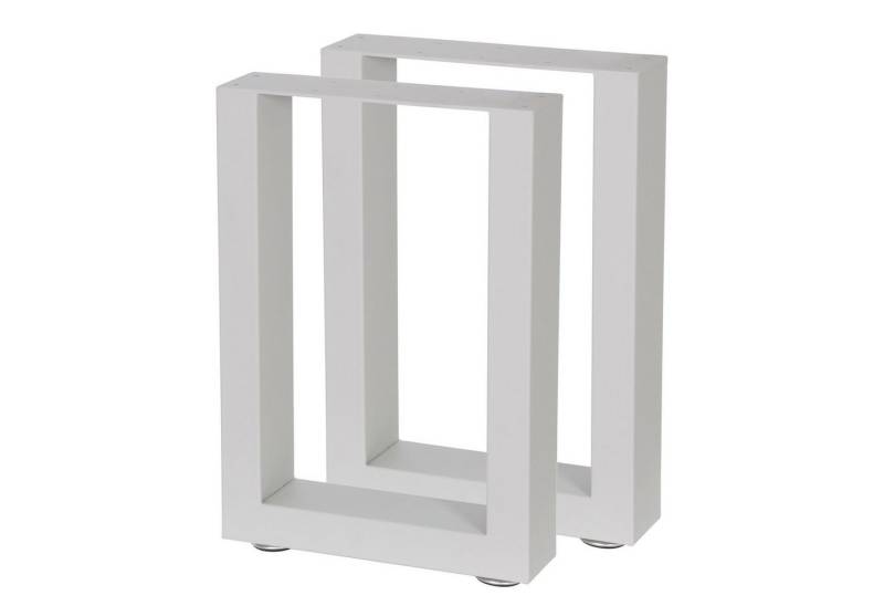 Zelsius Tischbein Tischkufen 2er Set (B) 30 x (H) 43 cm, Metall Tischbeine, hellgrau von Zelsius