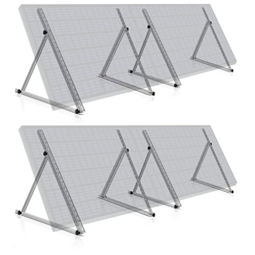 Zelsius Universal Solarmodul Halterung Set mit verstellbarem Winkel von 0 bis 90° | 104 x 3 x 3-104 cm | Panelhalterung, Aluminium Montageset für vier Panele | Befestigungsset, Solarmodulbefestigung von Zelsius