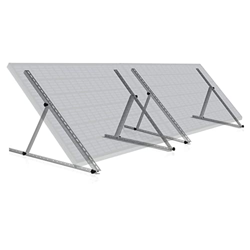 Zelsius Universal Solarmodul Halterung Set mit verstellbarem Winkel von 0 bis 90° | 114 x 3 x 3-114 cm | Panelhalterung, Aluminium Montageset für zwei Panele | Befestigungsset, Solarmodulbefestigung von Zelsius