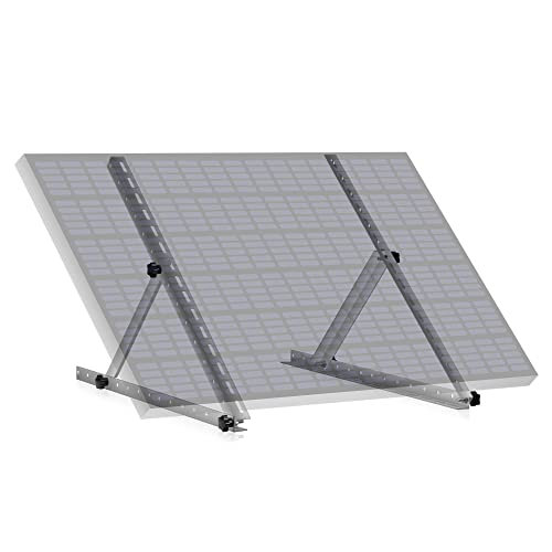 Zelsius Universal Solarmodul Halterung Set mit verstellbarem Winkel von 0 bis 90° | 71 cm | Panelhalterung, Aluminium Montageset für ein Panel | Befestigungsset, Solarmodulbefestigung von Zelsius