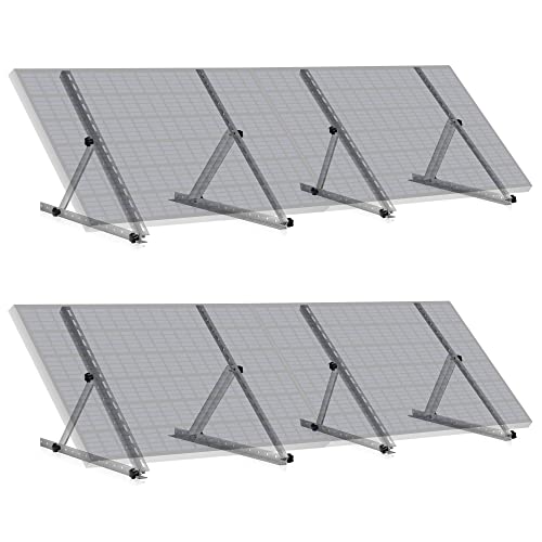 Zelsius Universal Solarmodul Halterung Set mit verstellbarem Winkel von 0 bis 90° | 71 cm | Panelhalterung, Aluminium Montageset für vier Panele | Befestigungsset, Solarmodulbefestigung von Zelsius