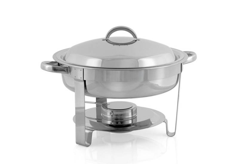 Mahlzeit Speisenwärmer Edelstahl Chafing Dish rund 4,5 Liter, Warmhaltebehälter Essen von Mahlzeit