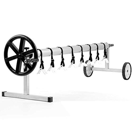 Zelsius fahrbares Edelstahl Aufrollsystem | für Solarfolien, Pool Planen und Abdeckungen von 300 bis 570 cm | Abrollvorrichtung, Poolüberdachung von Zelsius