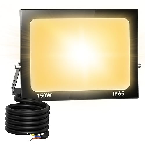 Zelvia 150W LED Strahler Außen 15000LM Superhell LED Strahler 3000K Warmweiß Scheinwerfer Außen IP65 Wasserfest Fluter Außenstrahler für Sportplatz Garage Garten Hotel Zelvia 150W LED Strahler Außen 15000LM Superhell LED Strahler 3000K Warmweiß Scheinwerfer Außen IP65 Wasserfest Fluter Außenstrahler für Sportplatz Garage Garten Hotel von Zelvia