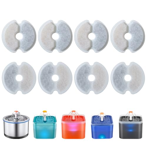 Zemiu Katzenwasserbrunnenfilter Ersatz-Kit 8 Stück, Katzenwasserbrunnenfilter mit dreifacher Filtration, Haustierbrunnen Ersatzfilter für 2L/2.5L Katze Trinkbrunnen Zemiu Katzenwasserbrunnenfilter Ersatz-Kit 8 Stück, Katzenwasserbrunnenfilter mit dreifacher Filtration, Haustierbrunnen Ersatzfilter für 2L/2.5L Katze Trinkbrunnen von Zemiu