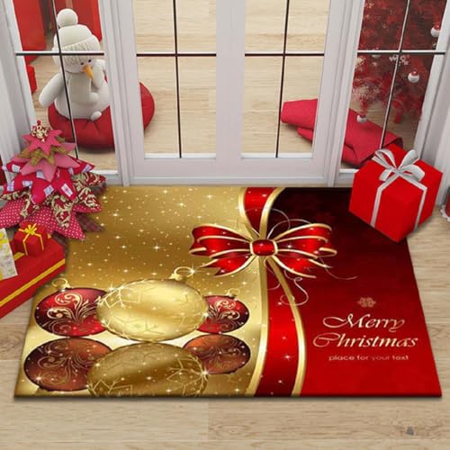 Zempertoopa Weihnachtsteppich Matten, 40 x 60 cm Weihnachtsmatte, Weihnachtsdeko Fußmatte, Weihnachten Home Tür Fußmatten, für Schlafzimmer, Flur Wohnzimmer Boden, Küche Badezimmer Teppich (G) von Zempertoopa