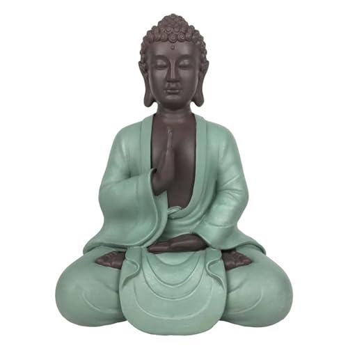 Bodhi Zen Statue - Zen und Feng Shui Dekoration - für eine entspannte und spirituelle Atmosphäre - Geschenkidee Budha Glücksbringer - Höhe: 20cm - Farbe: grün und braun - Zen'Light von ZEN ARÔME